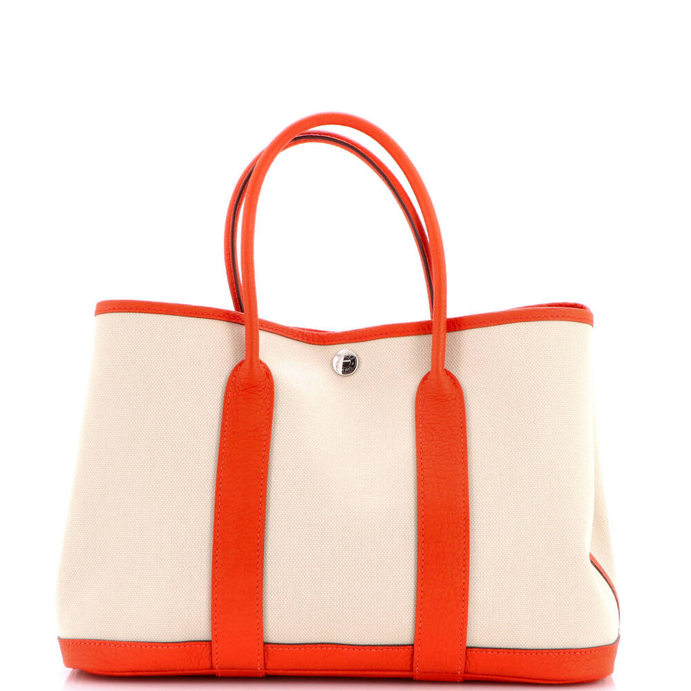 Hermes 30 Garden Party Tote Toile and Leather